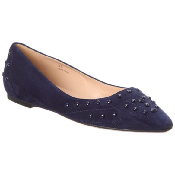 TODS blue studded ballerina flats - Picture 2 of 12